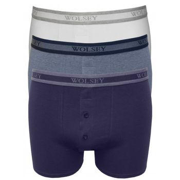 Wolsey 3 Pack Button Fly Blue Denim Boxer Trunks